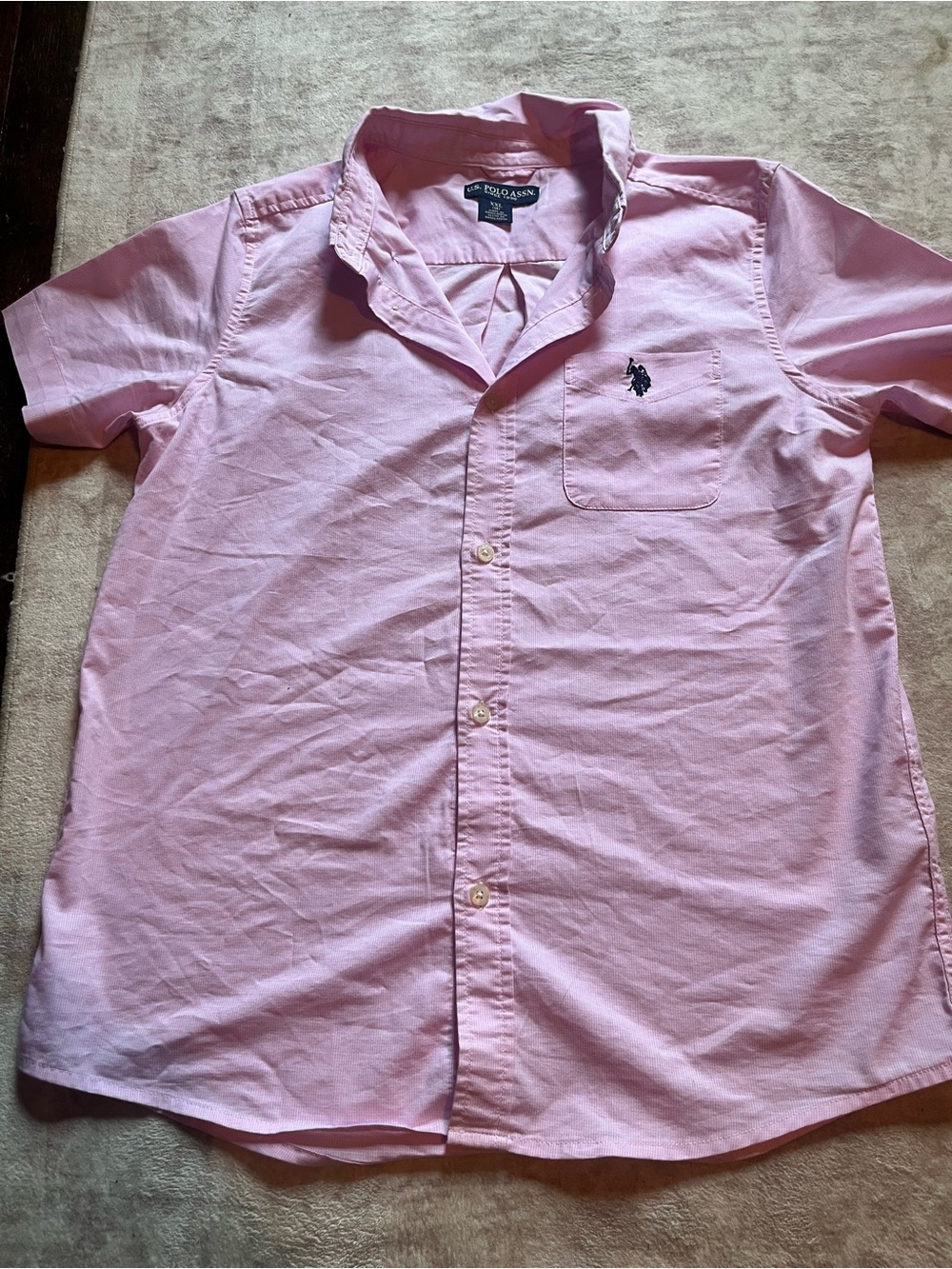 U.S. Polo Assn. Light Pink  Collared Button-Down Shirt